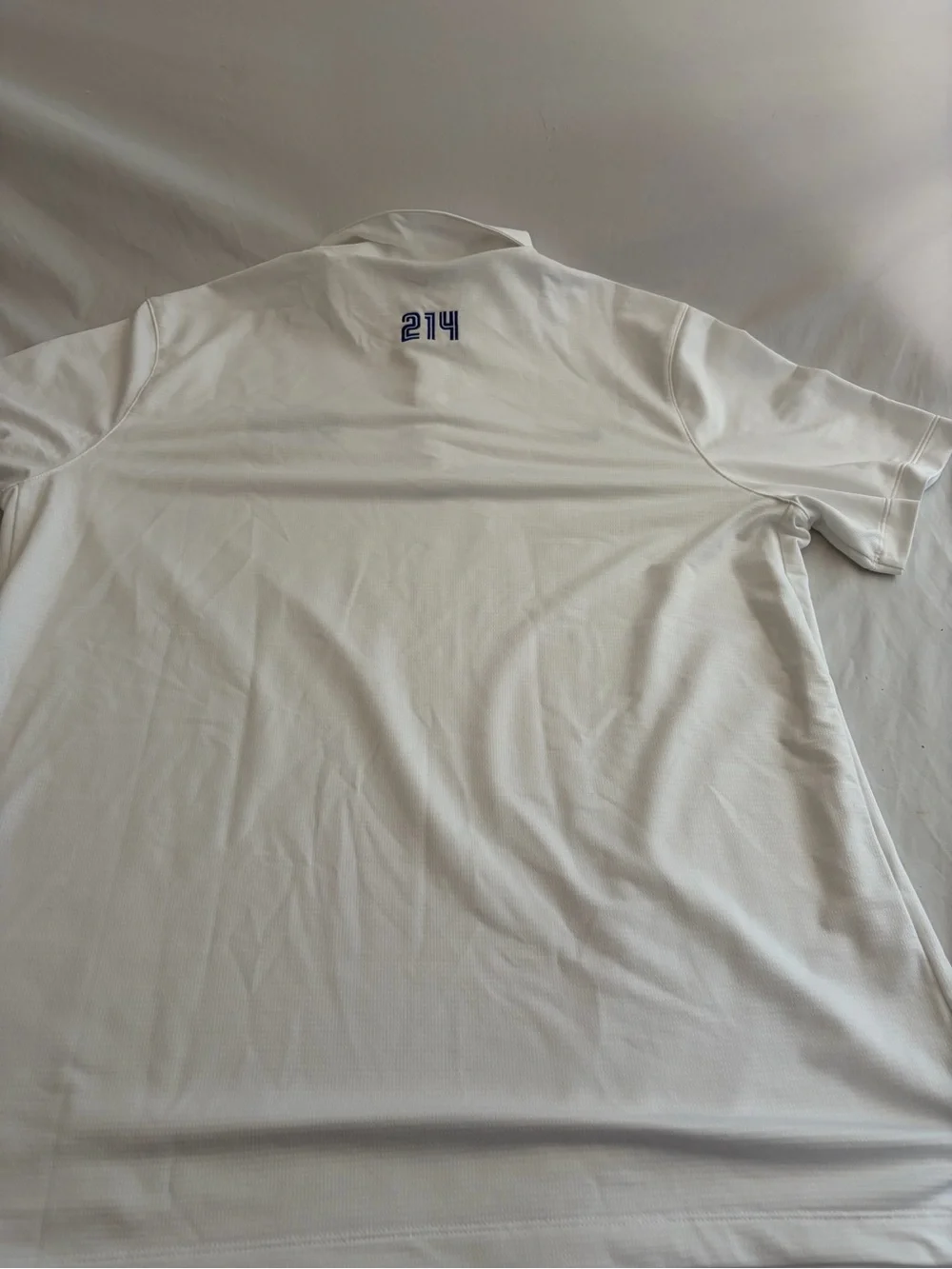 Nike White Polo with Blue SMU Football Embroidery